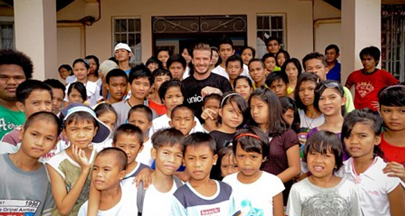 David Beckham visting youth care center at the Philippines